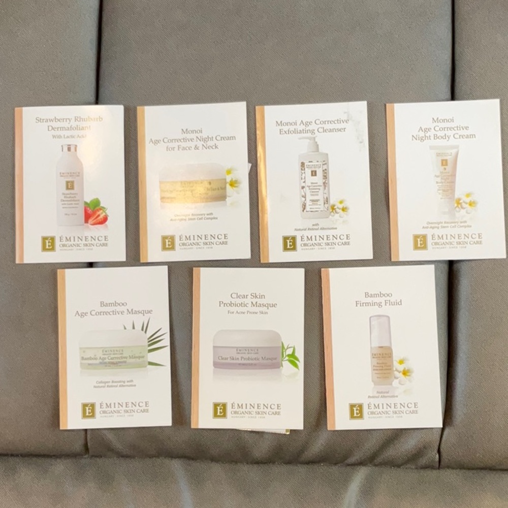 7 Eminence Organic skin care samples